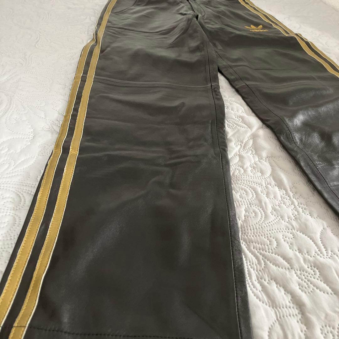 89/adidas レザーパンツ　アディダス 本革