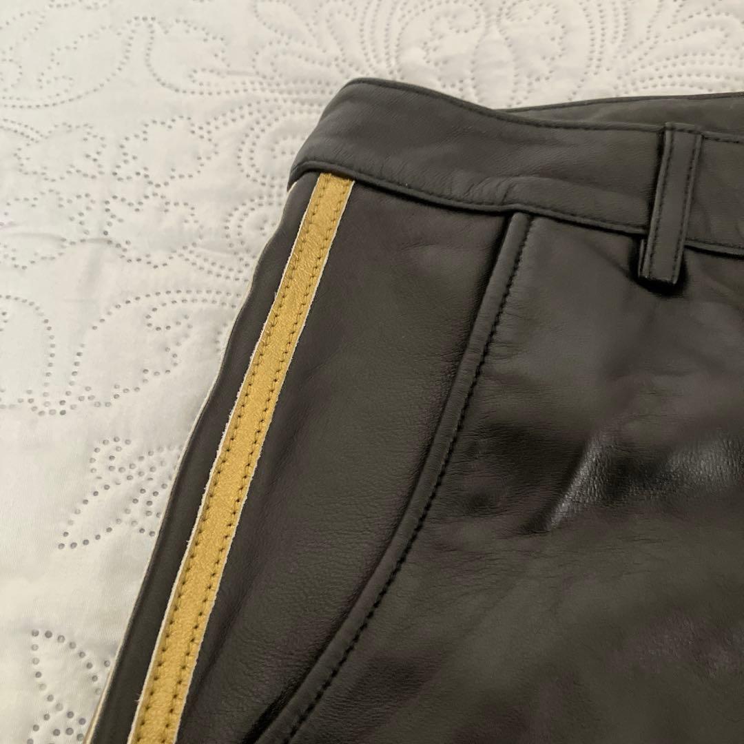 89/adidas レザーパンツ　アディダス 本革