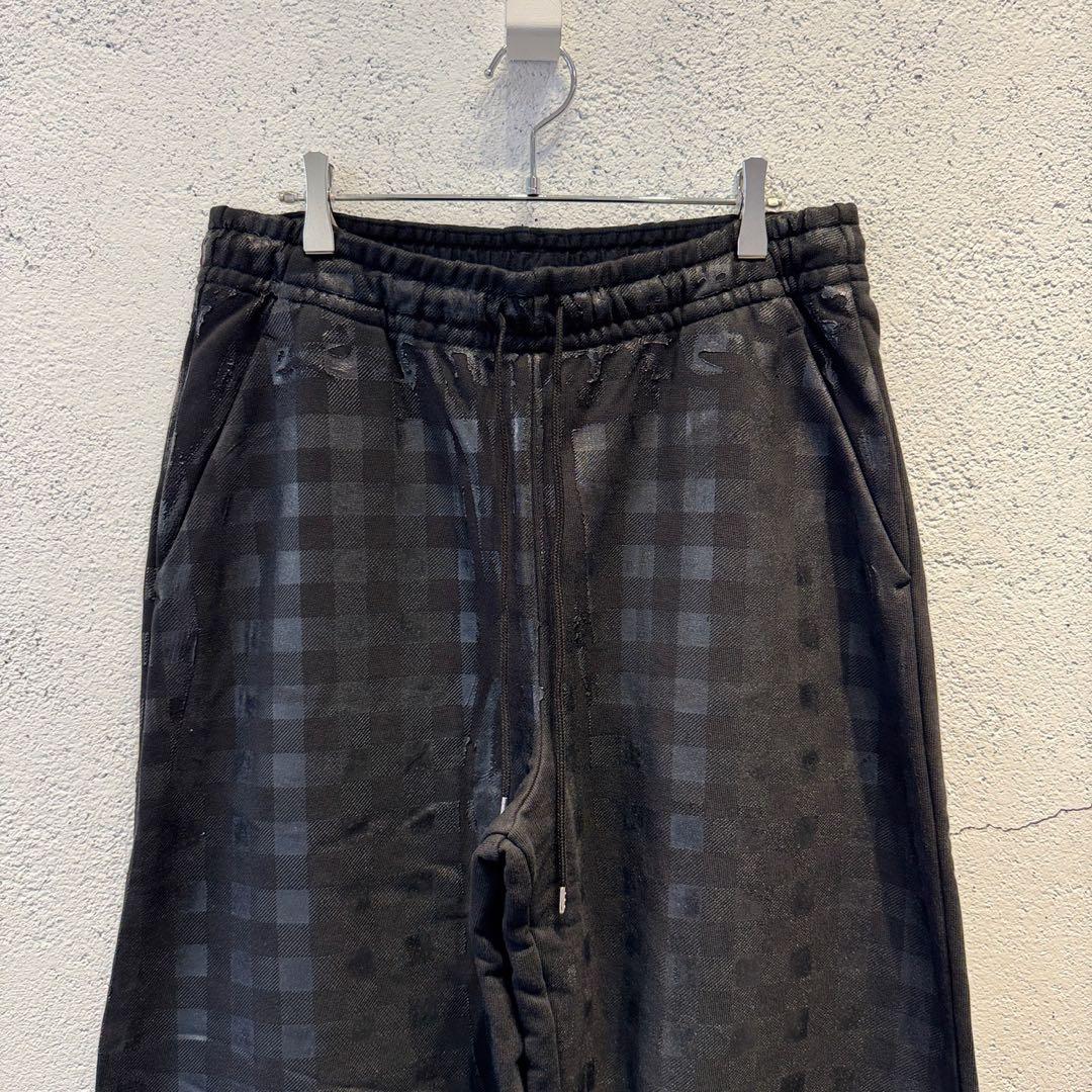 パンツ TSTS / GINGHAM PRINT SWEAT PANTS / BLACK
