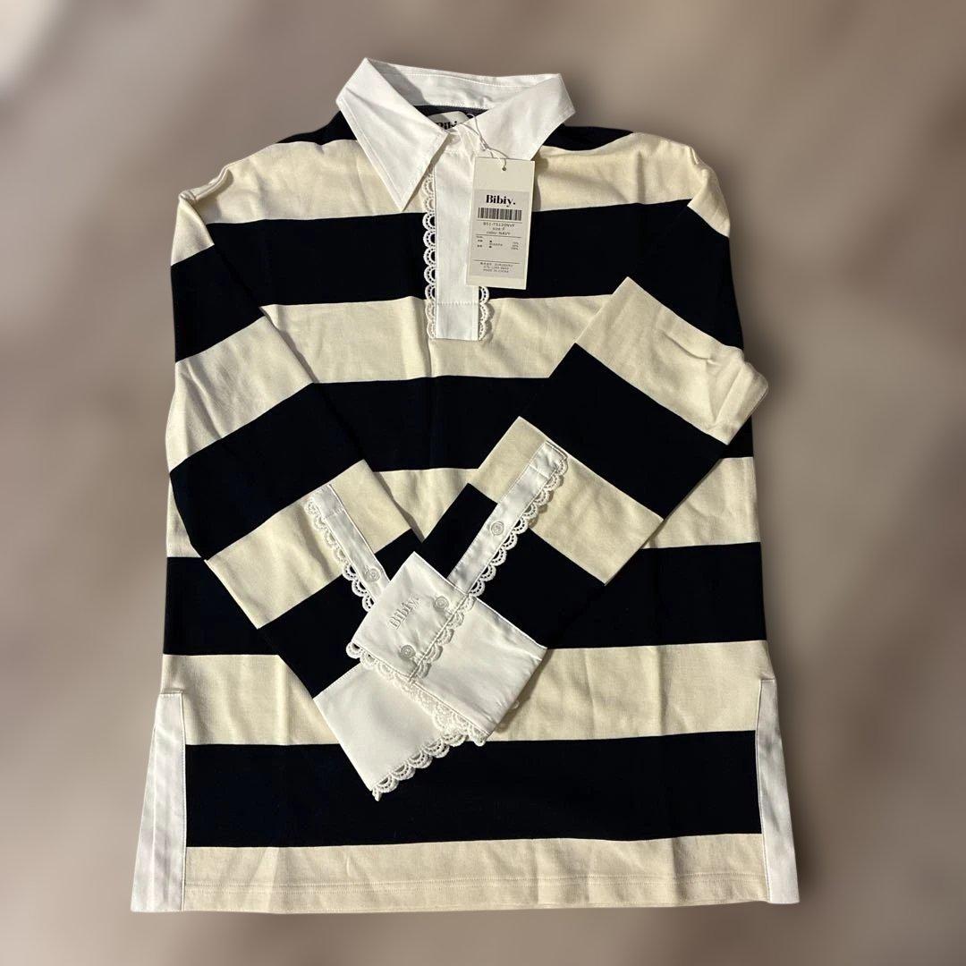 Bibiy. FRANCINE RUGBY TOP ビビィ　 長袖 ボーダー新品