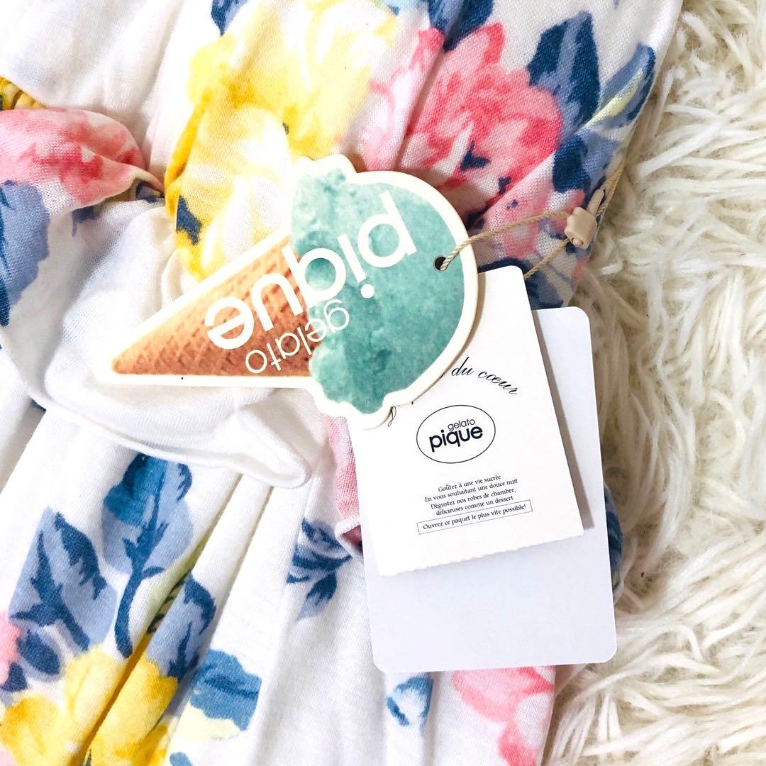 未使用タグ付き gelato pique ジェラートピケ ワンピース 部屋着 花