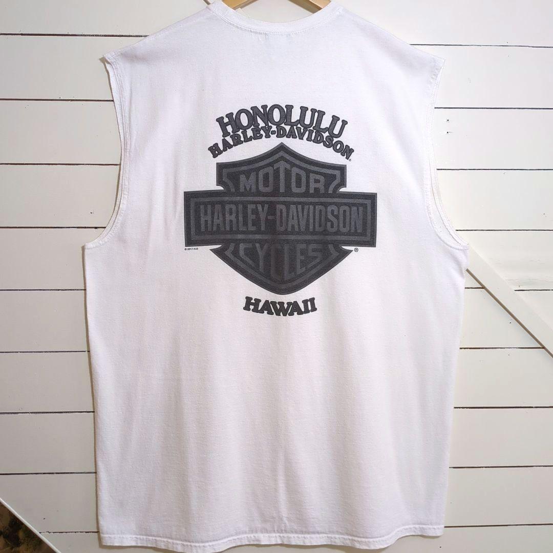 古着　ハーレーダビッドソン　ノースリーブ　2XL　ビッグロゴ