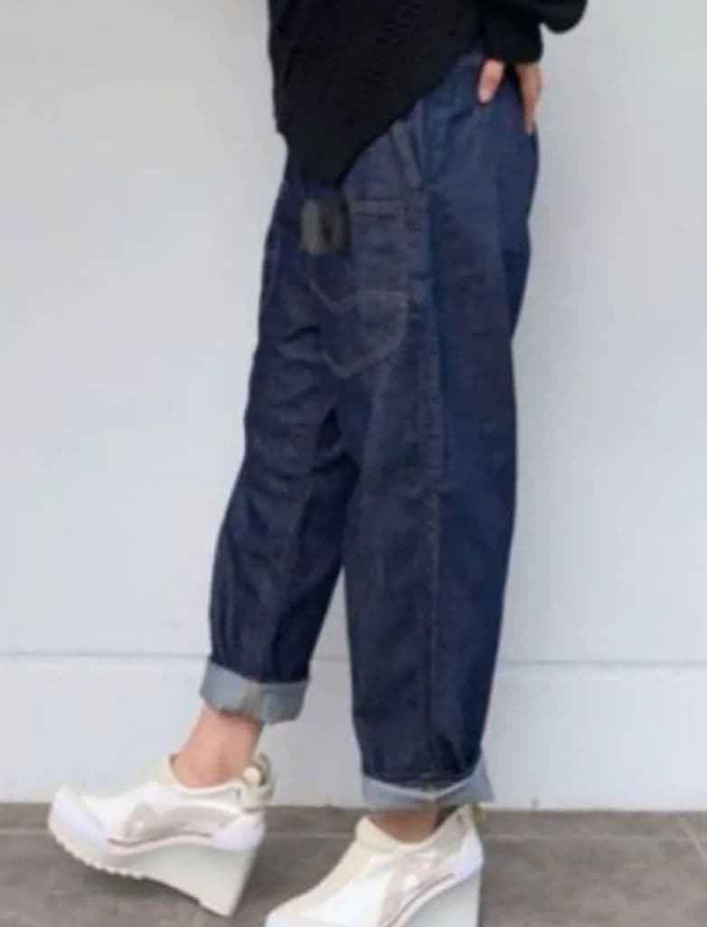 メルシーボークー x Lee コラボ デニム 黒パッチ S