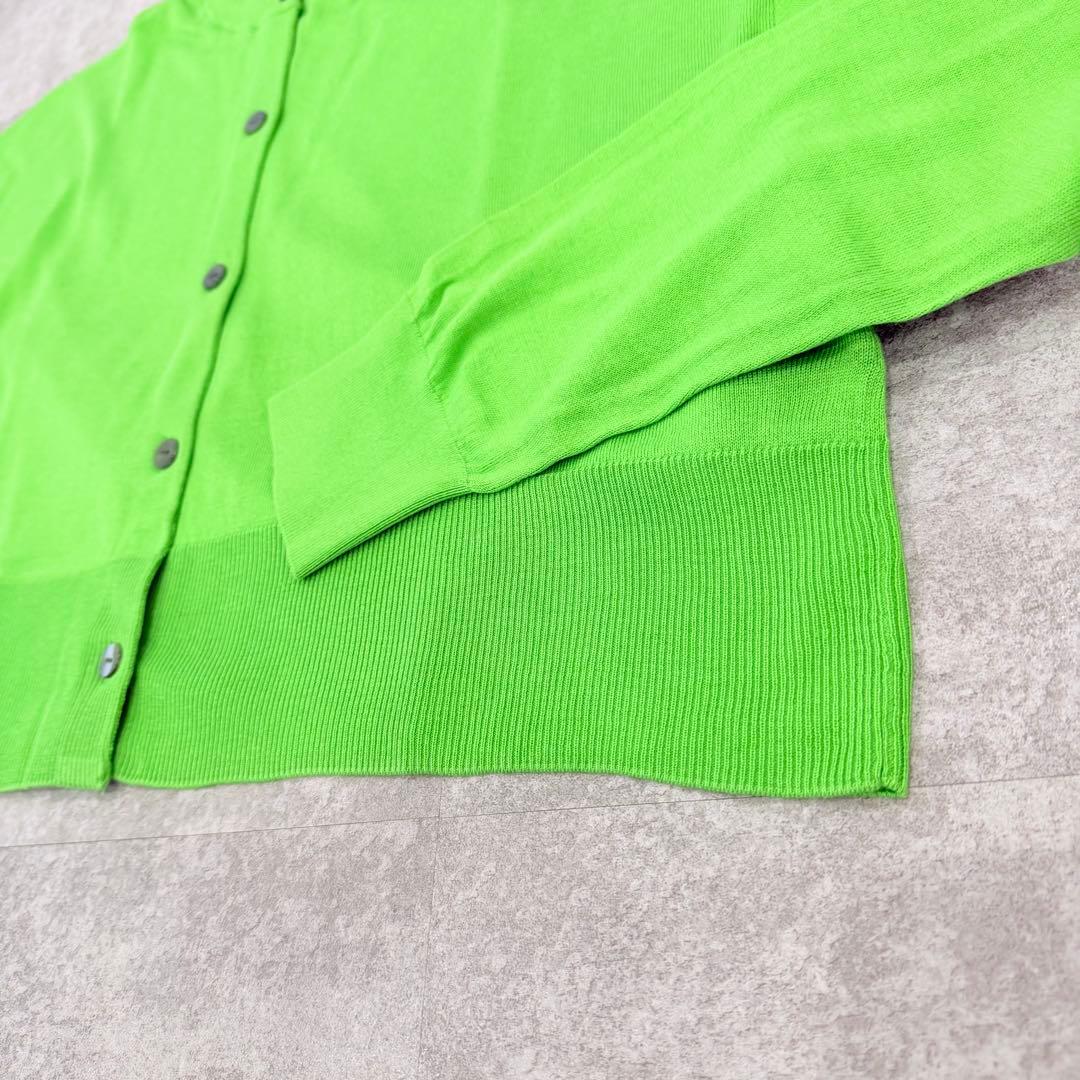 美品 ENFOLD 23SS クロップドカーディガン 38サイズ 絹綿 グリーン