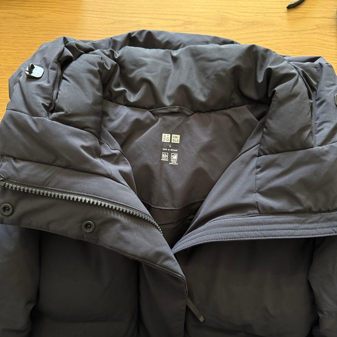 UNIQLO シームレスダウンロングコート　Ｌ　ユニクロ　ブラック　2025