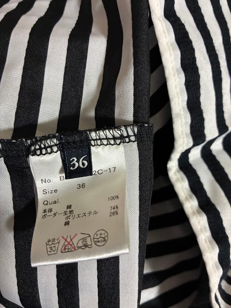 BORDERS at BALCONY 半袖Tシャツ サイズ36 黒/白