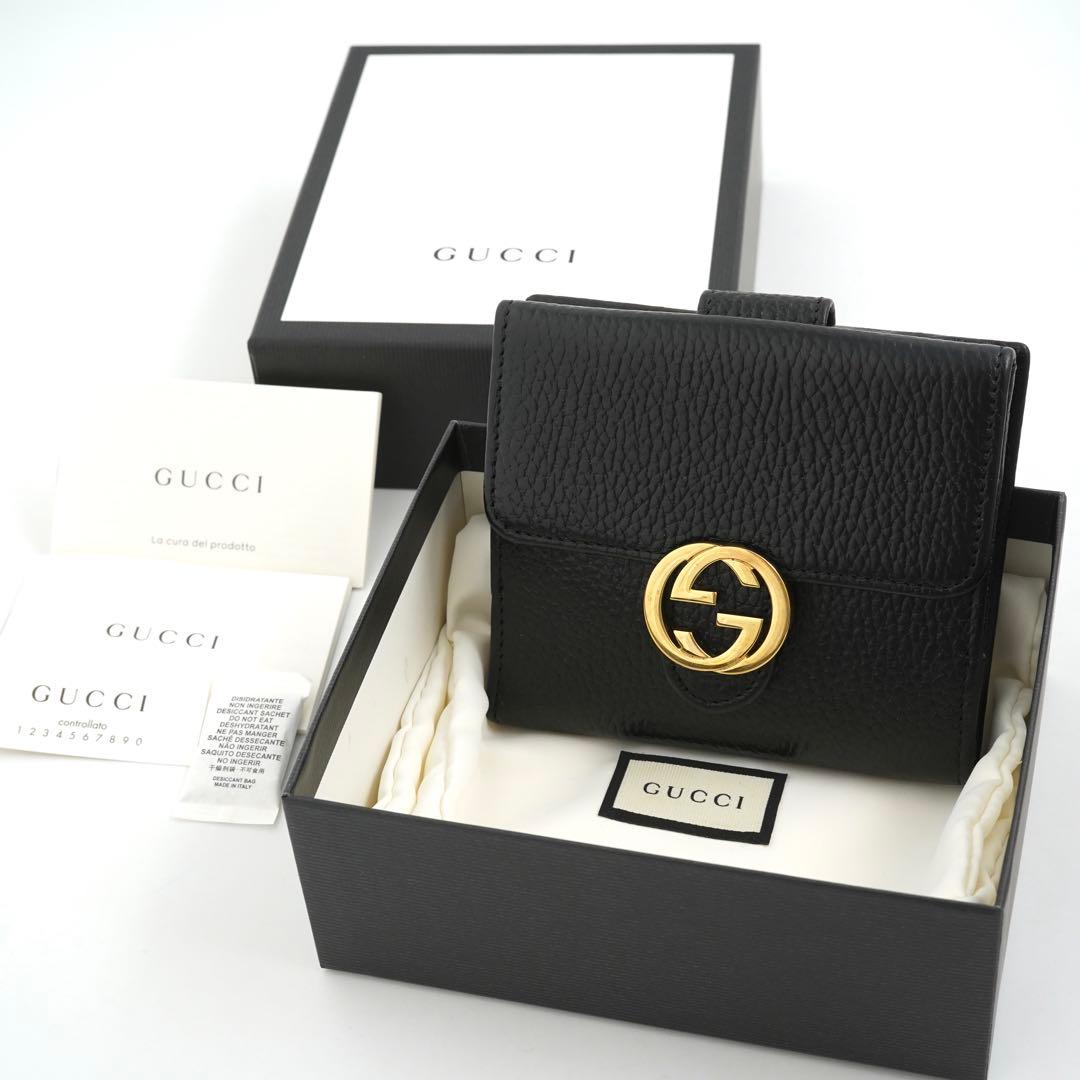 ✨未使用展示品・箱付き✨　GUCCI ミニ財布　インターロッキング　GGロゴ