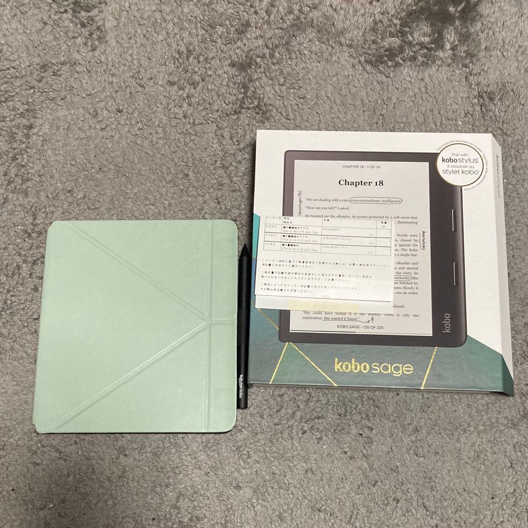 電子書籍リーダー Kobo Sage 8インチ32G 防水　専用ペン&ケース付き