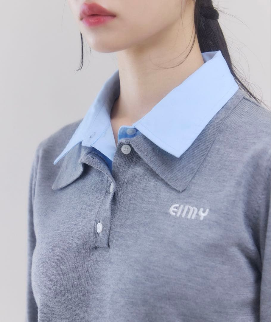 EIMY ISTOIRE ダブルカラーデザインニット GLAY
