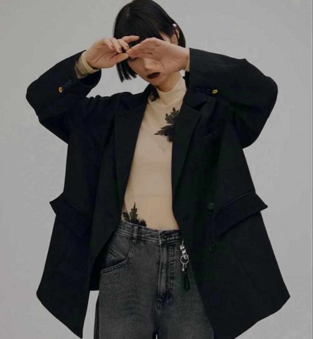 ジャケット・アウター AMERI VINTAGE RIB SWITCHING OVER JACKET