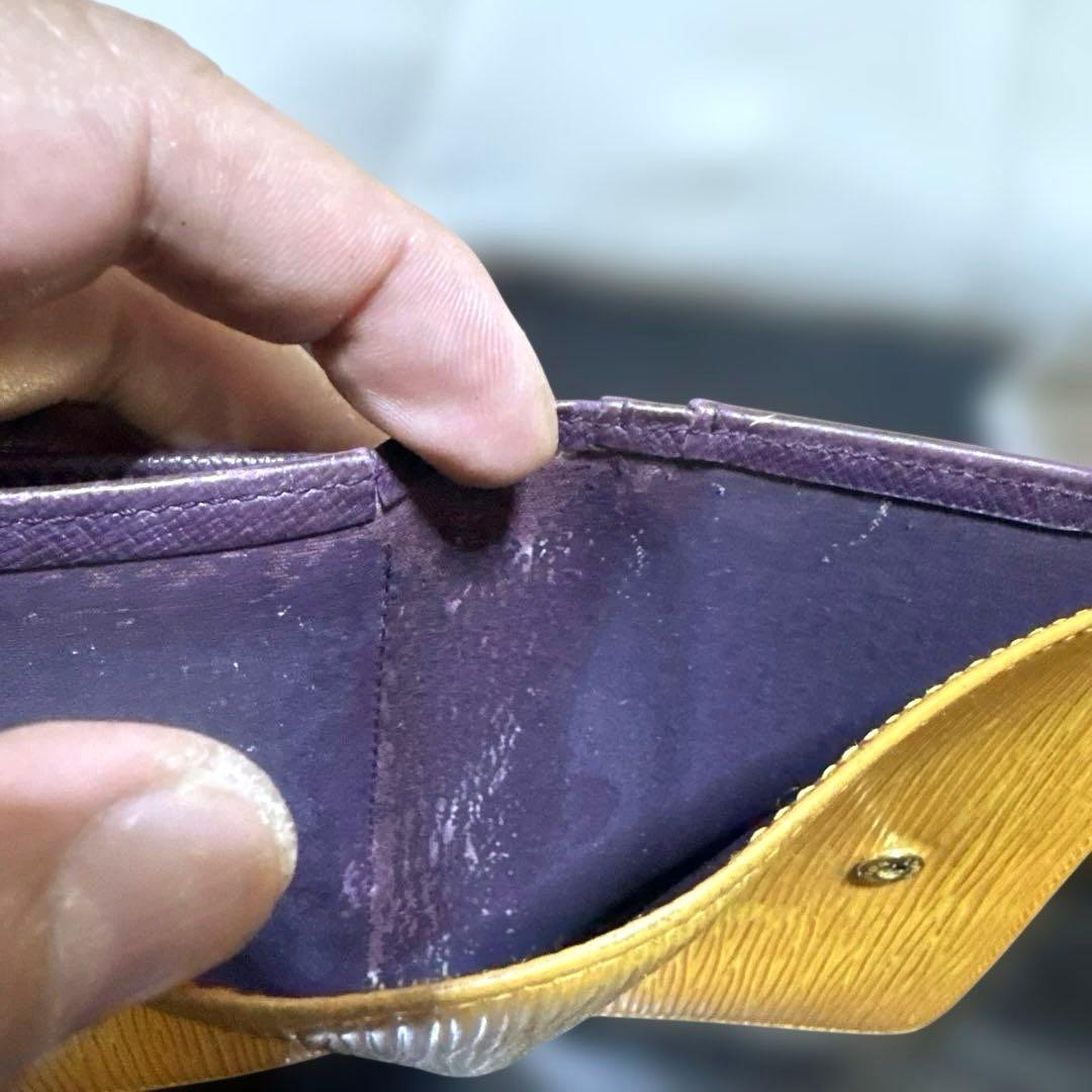 ⑩☆良品♪エピ ♪ガマ口♦︎折り財布♪イエロー
