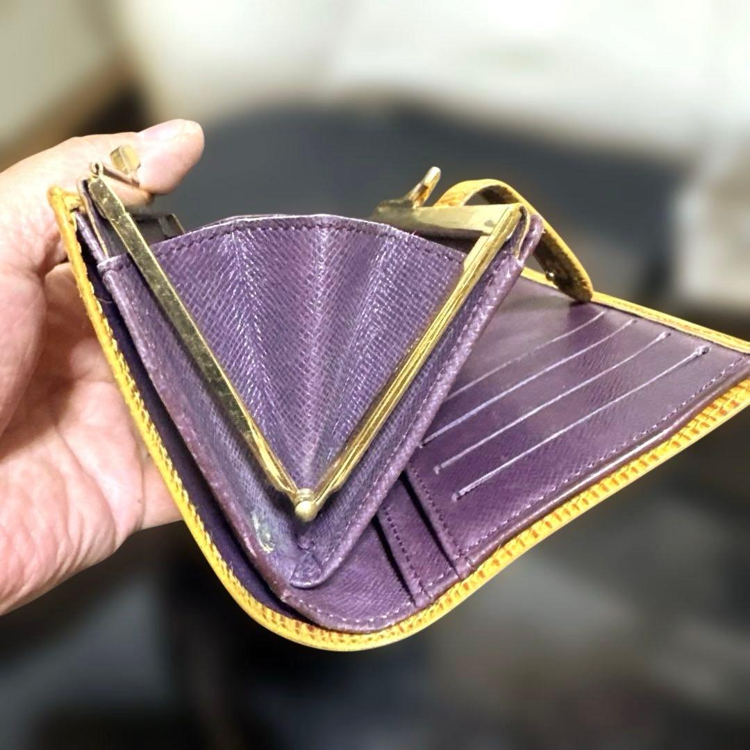 ⑩☆良品♪エピ ♪ガマ口♦︎折り財布♪イエロー