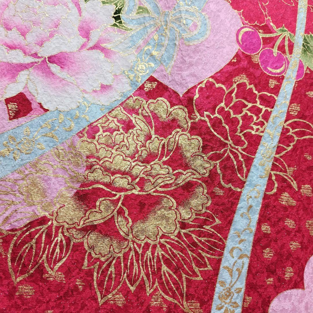 SALE中☆振袖フルセット(8点)成人式・大輪牡丹柄・金彩加工・金通し・豪華刺繍