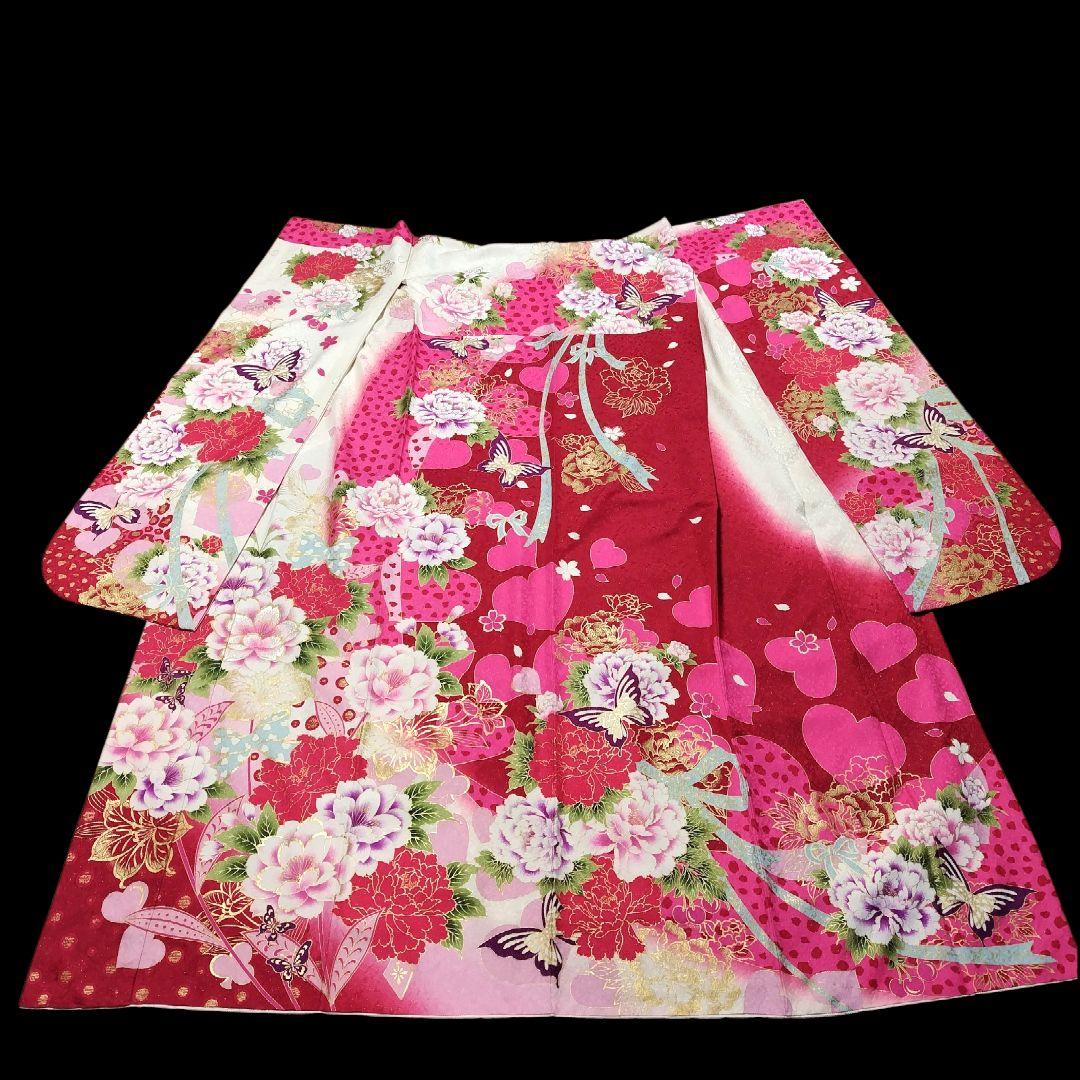 SALE中☆振袖フルセット(8点)成人式・大輪牡丹柄・金彩加工・金通し・豪華刺繍