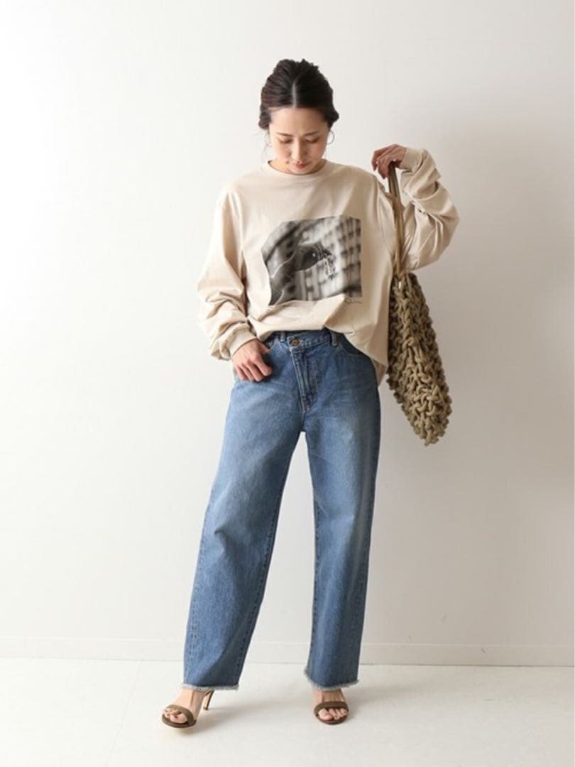 【試着のみ】FRAMeWORK フロントアシメデニムパンツ 20,900円 38