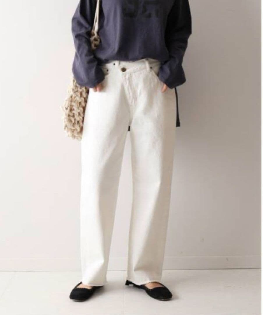 【試着のみ】FRAMeWORK フロントアシメデニムパンツ 20,900円 38