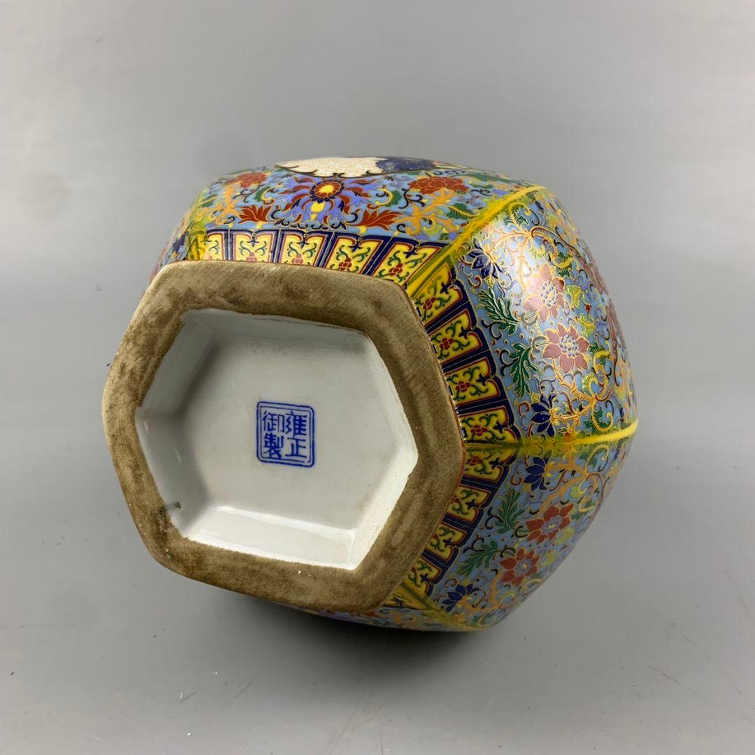 清雍正琺瑯彩花鳥胆瓶 花瓶 景徳鎮 陶磁器 装飾品 現代工芸品 美術品 置物