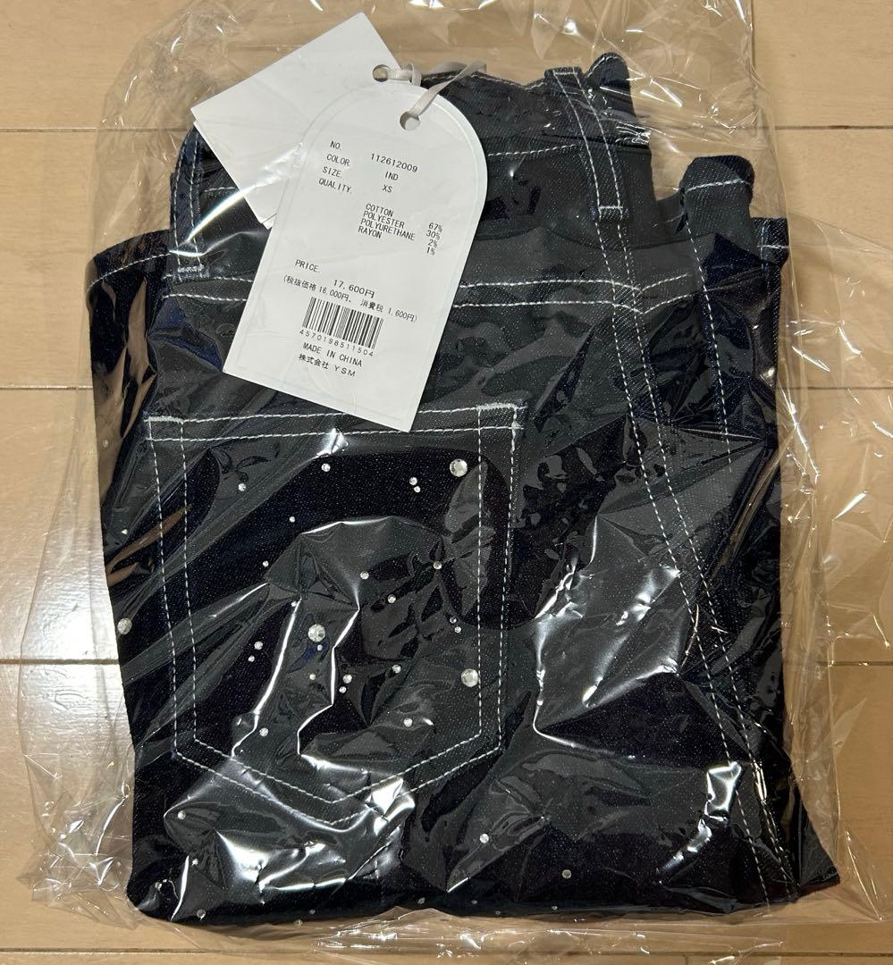 ダーリッチ XS ドロップビジューフレアデニムパンツ インディゴ