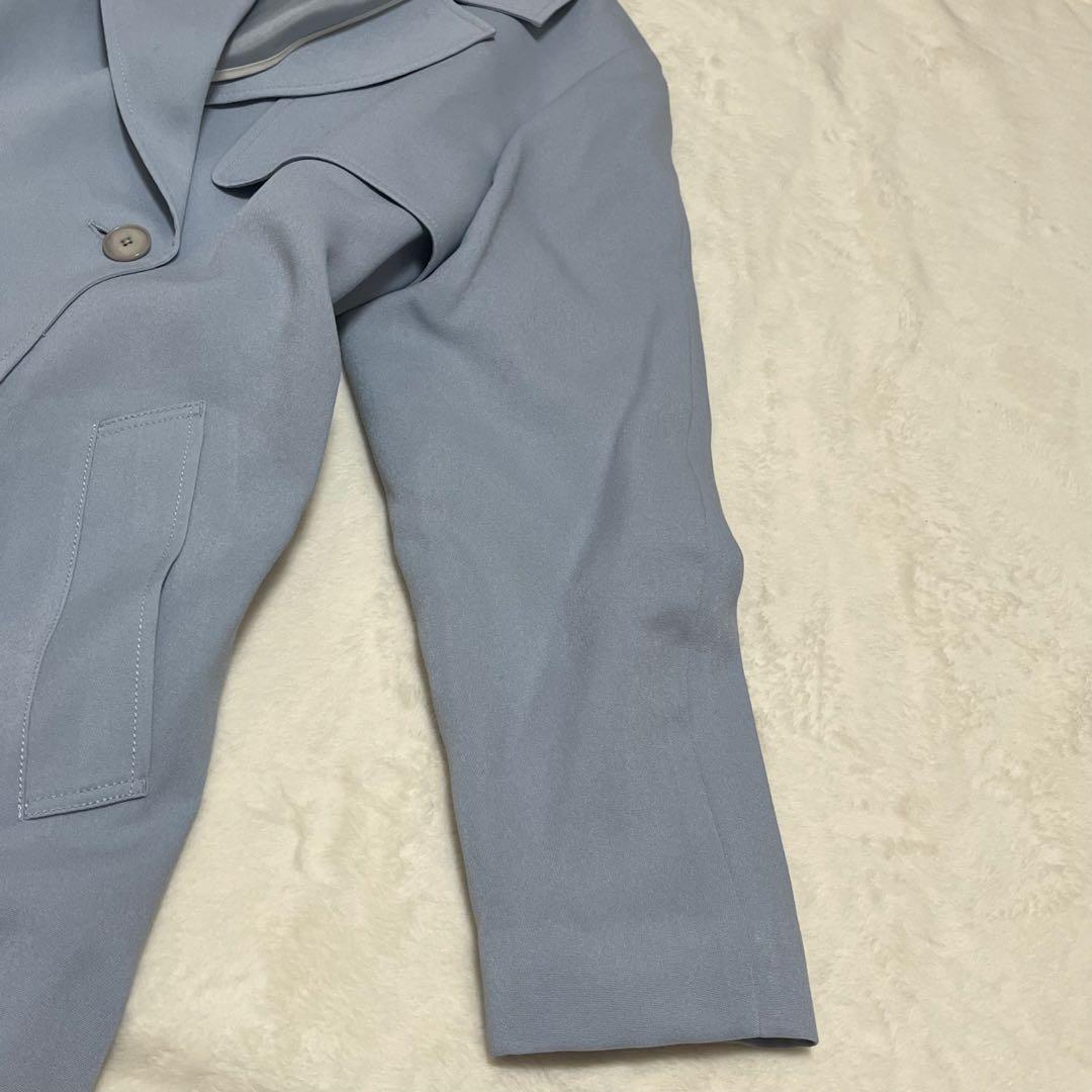 【美品】自由区　トロトレンチコート　サイズ38水色　定価64,900円