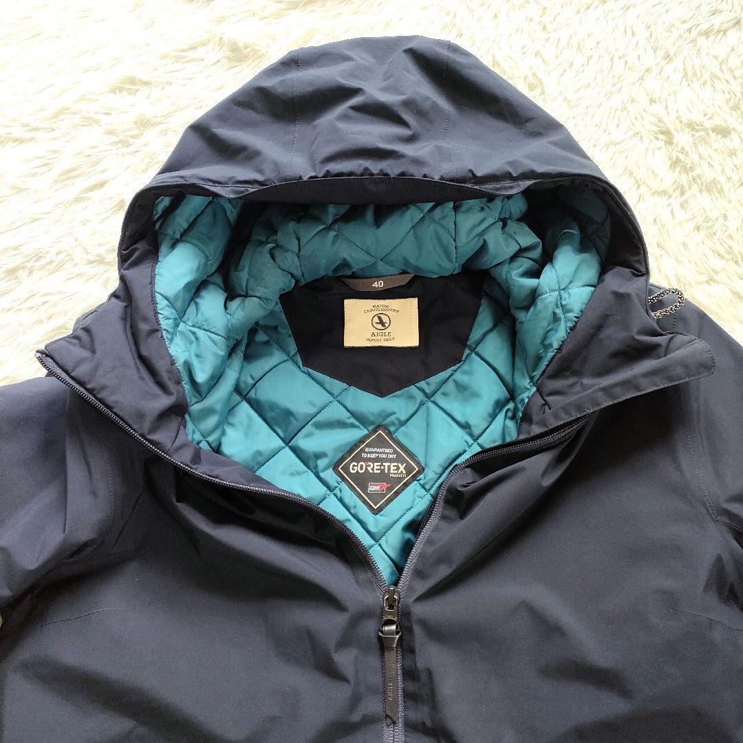 【収納袋付】AIGLE エーグル ゴアテックス ジャケット キルティング M