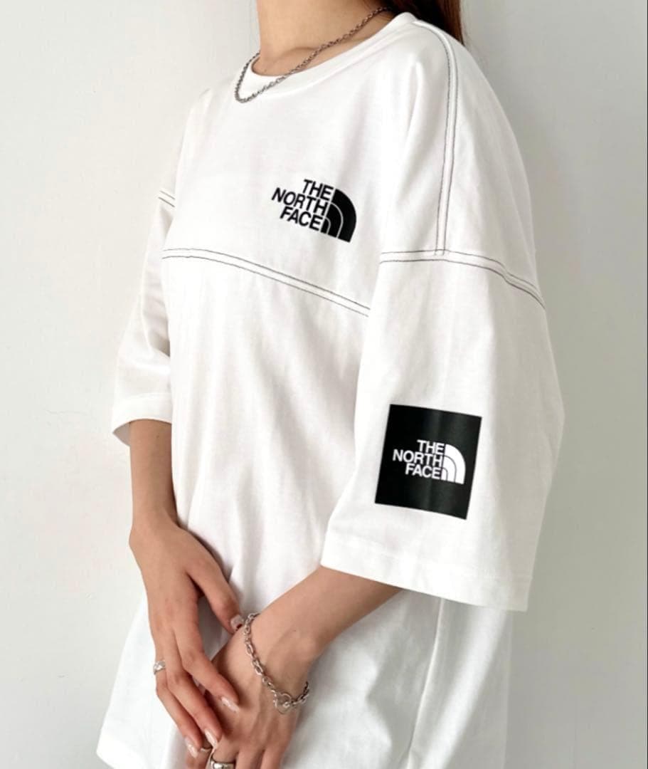★韓国限定★【THE NORTH FACE】ロゴ ステッチ Tシャツ ホワイトS