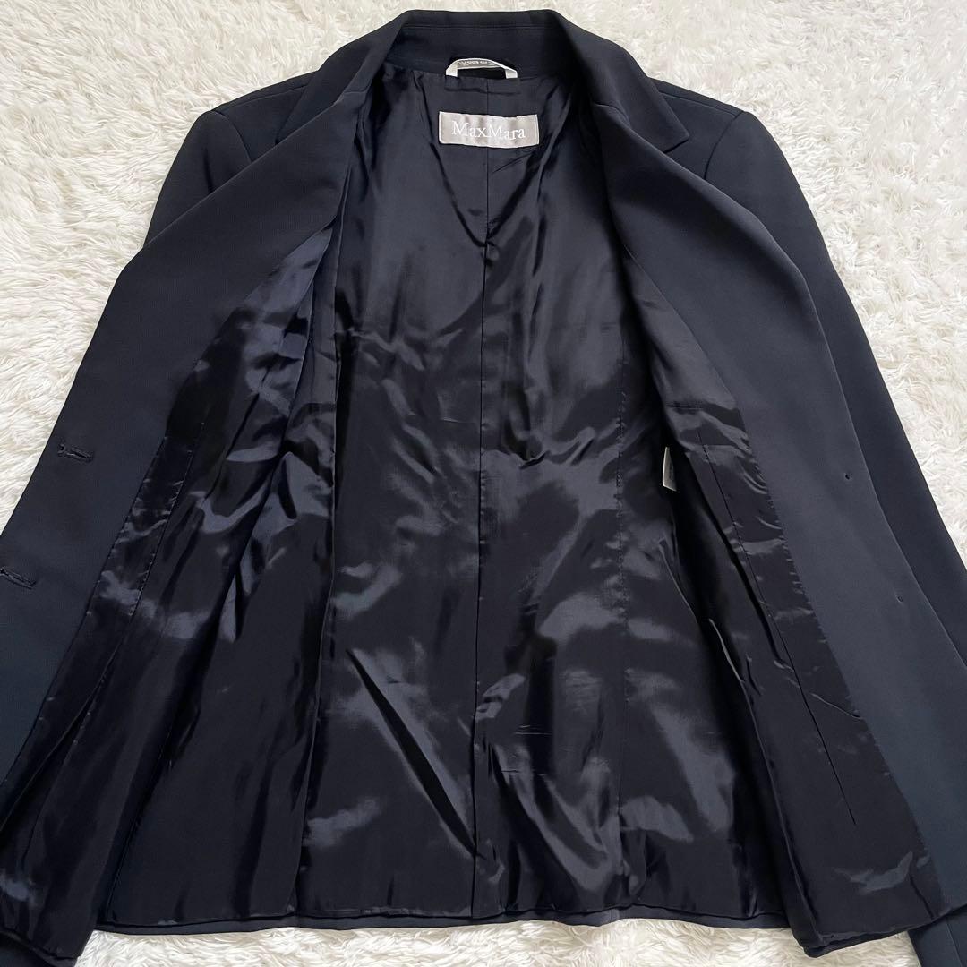 美品✨MaxMara 銀タグ テーラードジャケットマックスマーラ XLネイビー
