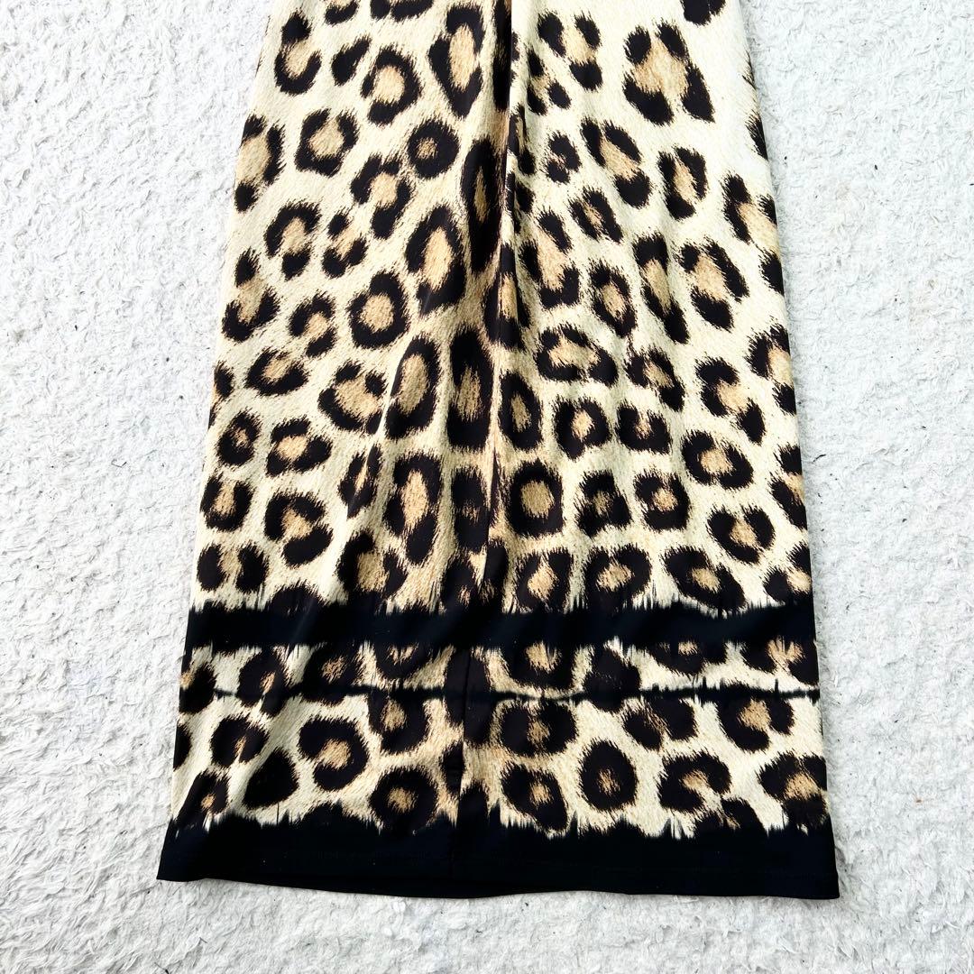 Roberto Cavalli レオパード ワンピース M カシュクール ドレス