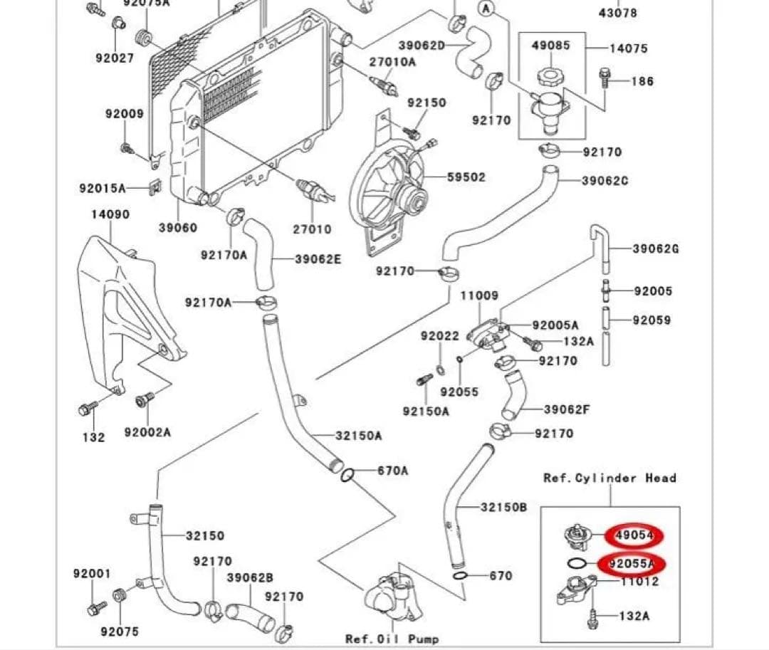 バリオス ZR250 A1-A3 サーモスタット Oリング セット カワサキ