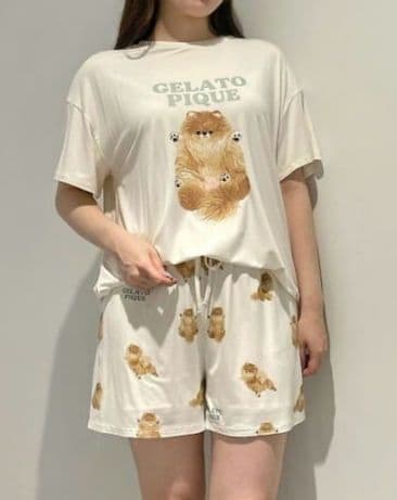 新品　ジェラピケ　ポメラニアン　ドッグワンポイントTシャツ　ショートパンツ