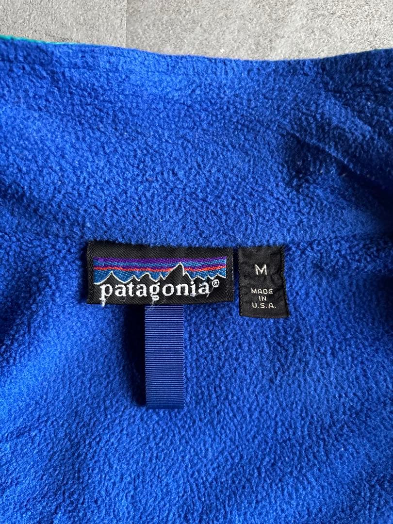 80s USA製 patagonia シェルドシンチラ エメラルドグリーン M