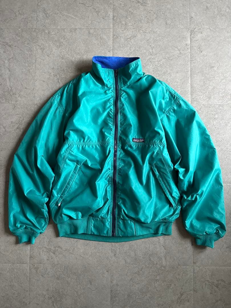 80s USA製 patagonia シェルドシンチラ エメラルドグリーン M