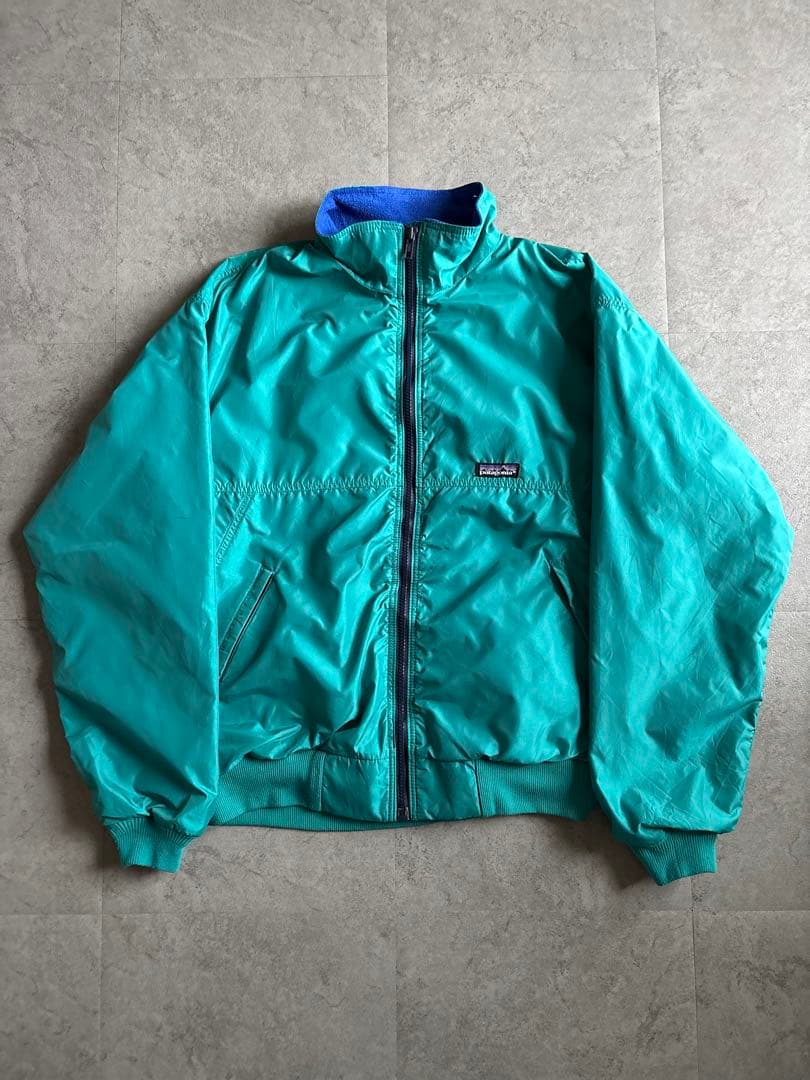 80s USA製 patagonia シェルドシンチラ エメラルドグリーン M