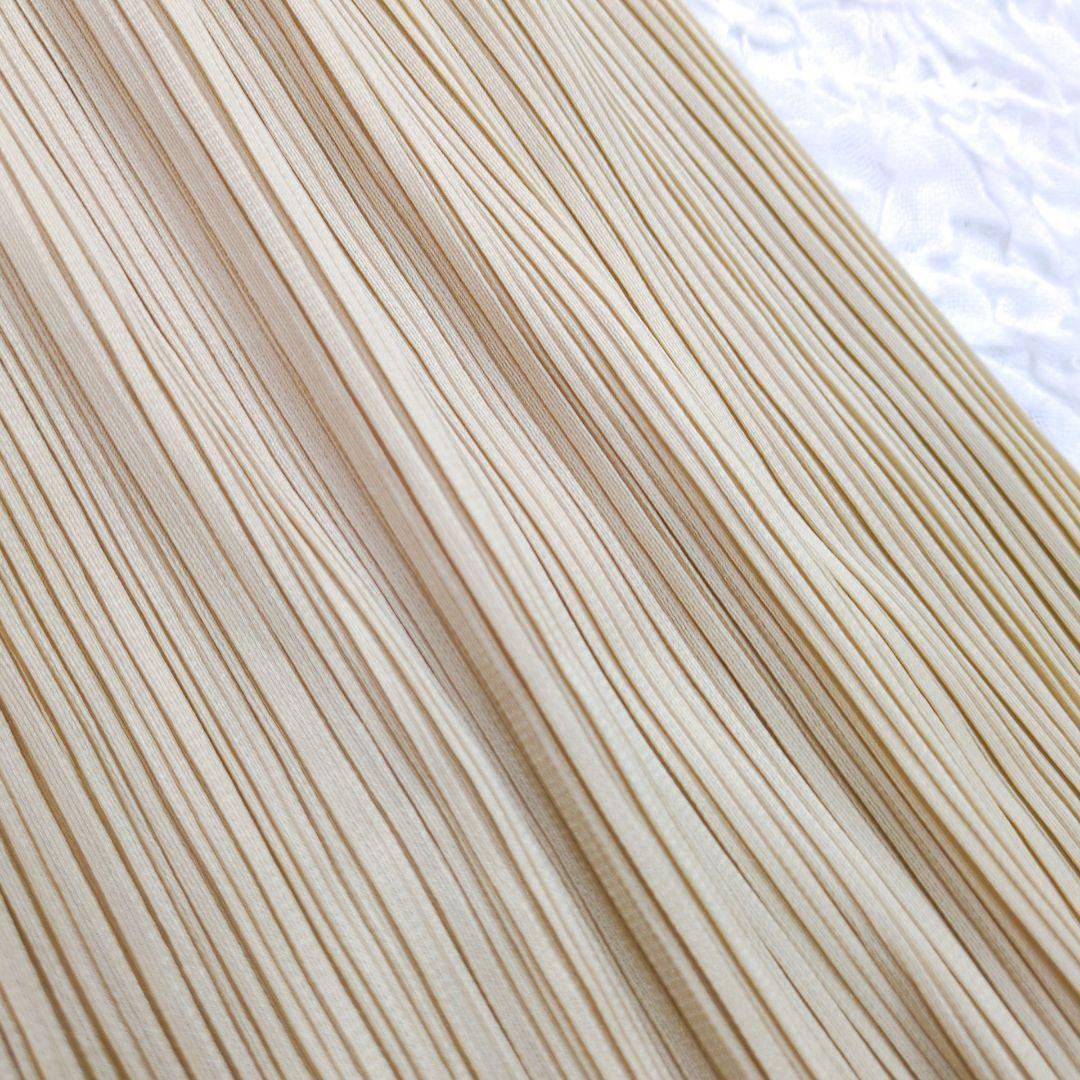 【美品】PLEATS PLEASE　マキシ丈ロングスカート　ベージュ　3