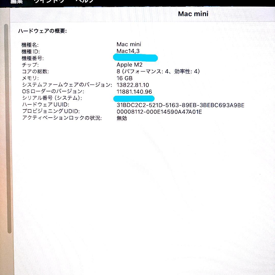 Mac mini M2・16GB・256GB・箱あり美品✨2024年10月購入