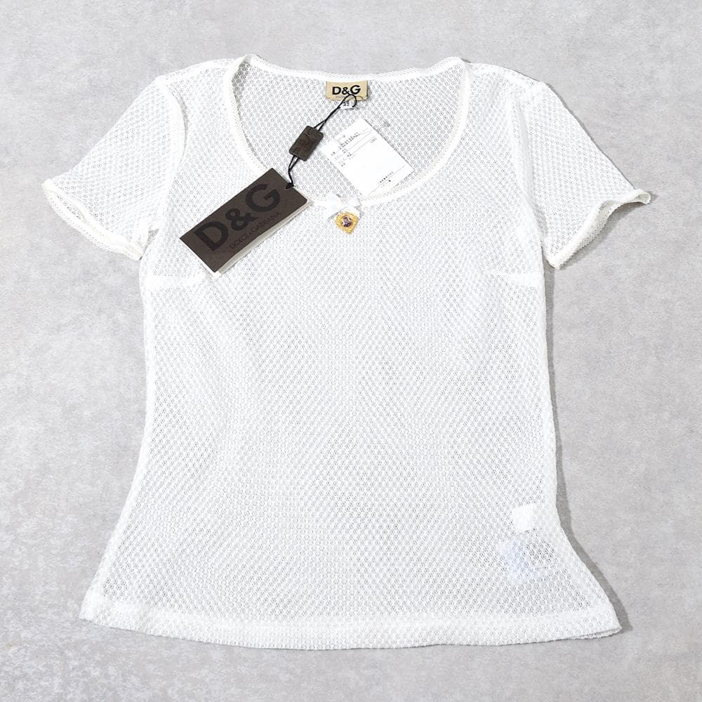 90s ドルチェ&ガッバーナ D&G 宗教 聖母マリアチャーム メッシュTシャツ