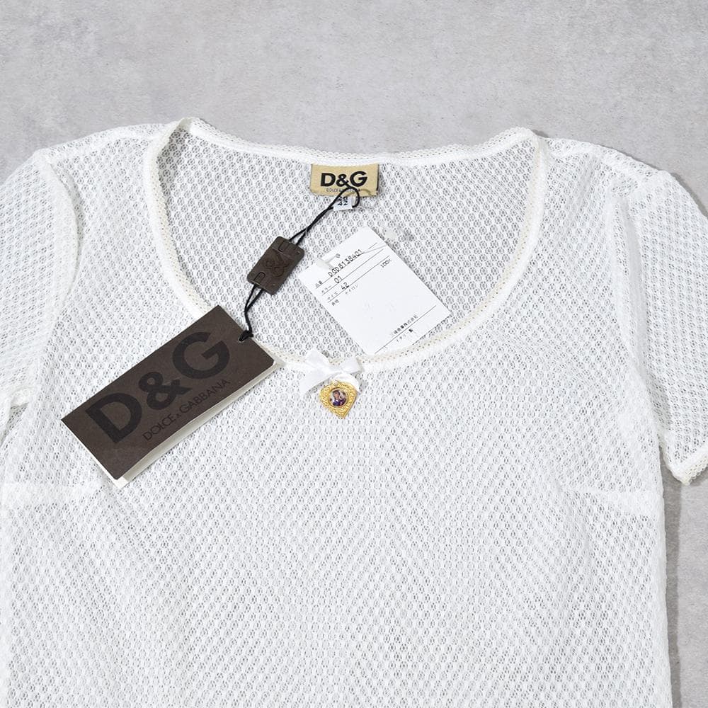 90s ドルチェ&ガッバーナ D&G 宗教 聖母マリアチャーム メッシュTシャツ