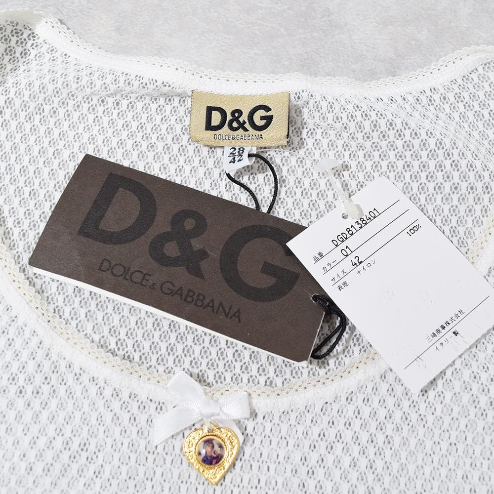 90s ドルチェ&ガッバーナ D&G 宗教 聖母マリアチャーム メッシュTシャツ