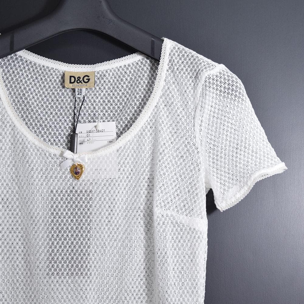 90s ドルチェ&ガッバーナ D&G 宗教 聖母マリアチャーム メッシュTシャツ