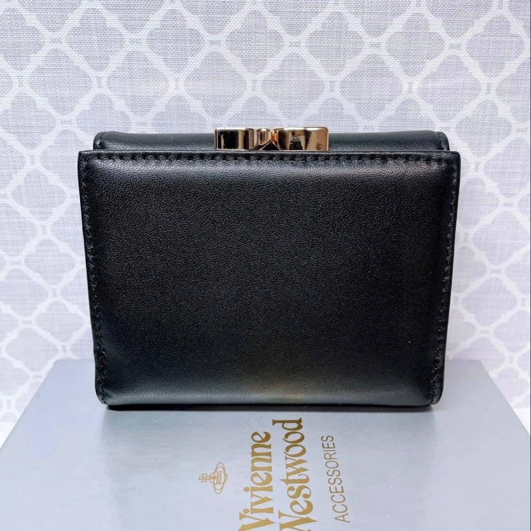 【ショッパー付】新品 ヴィヴィアン・ウエストウッド 三折財布 ブラック