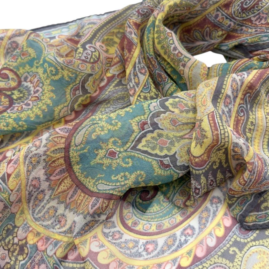 極美品　ETRO 極上ストール　シルク100 ペイズリー柄　イタリア製 華やか