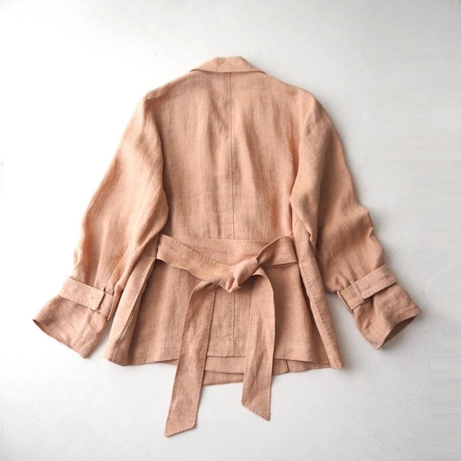 MaxMara STUDIO マックスマーラ リネン ベルト ジャケット 36