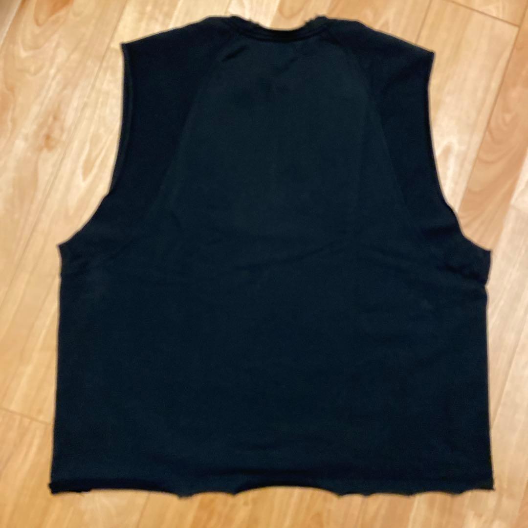 トップス ANCELLM SLEEVELESS AGING T-SHIRT BLACK 1