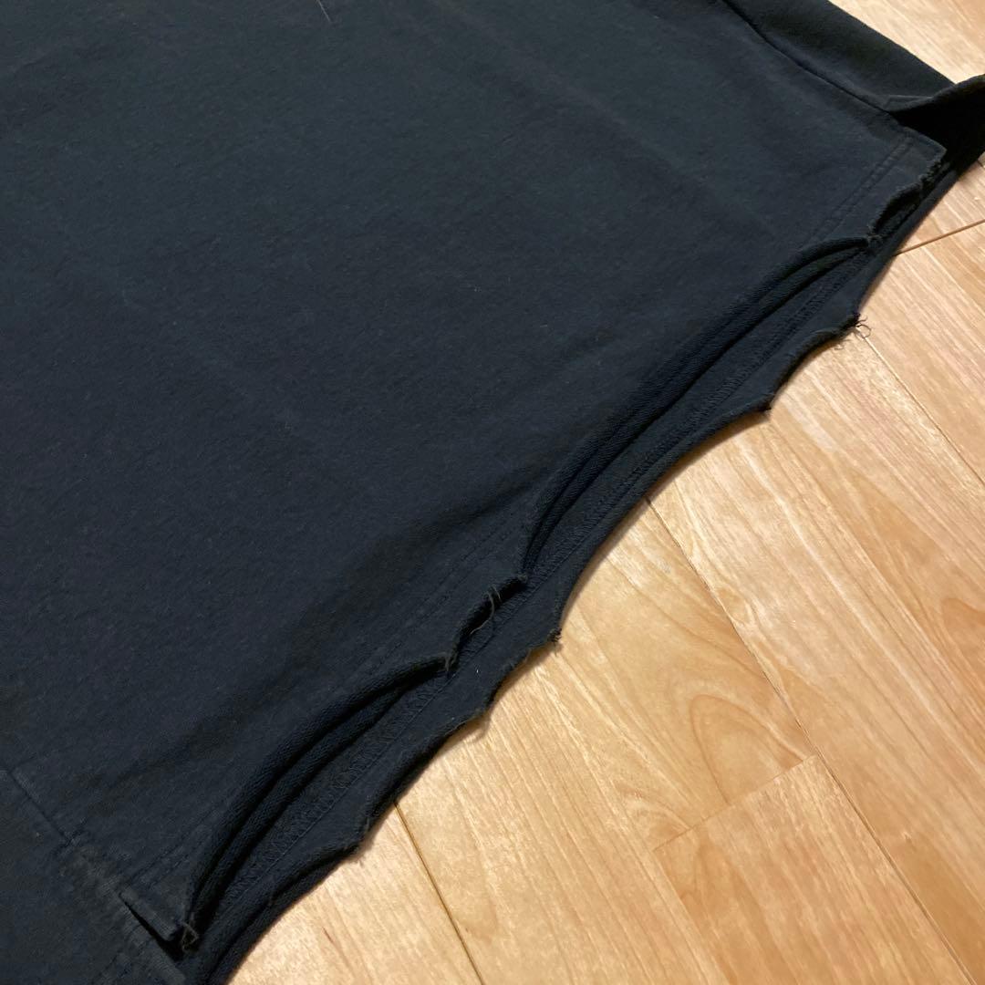 トップス ANCELLM SLEEVELESS AGING T-SHIRT BLACK 1