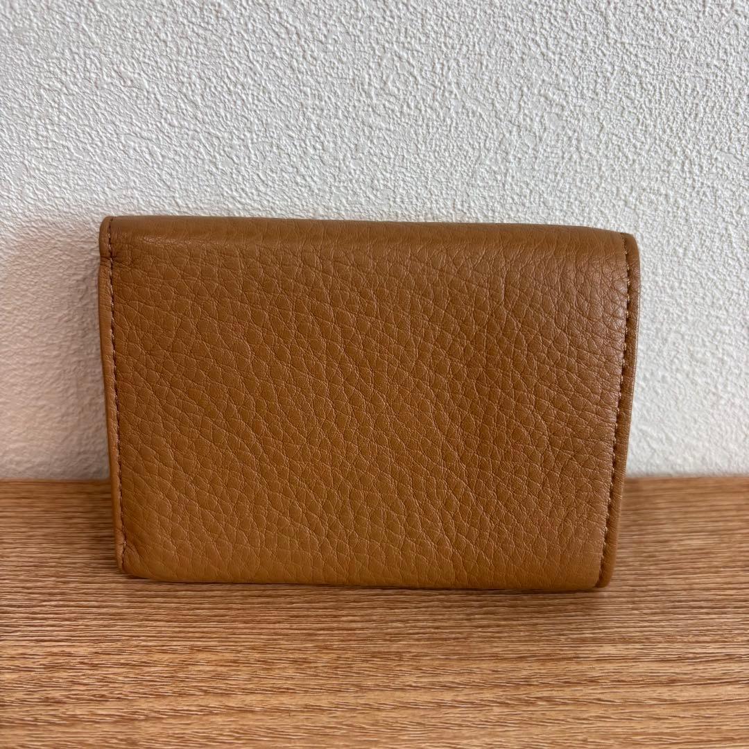 【美品】chiiiibag三つ折り財布　マイクロウォレット　キャメル
