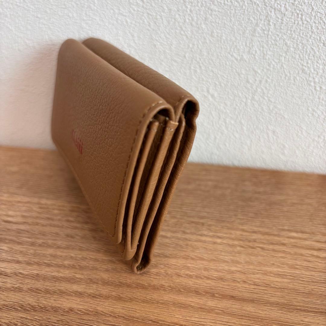 【美品】chiiiibag三つ折り財布　マイクロウォレット　キャメル