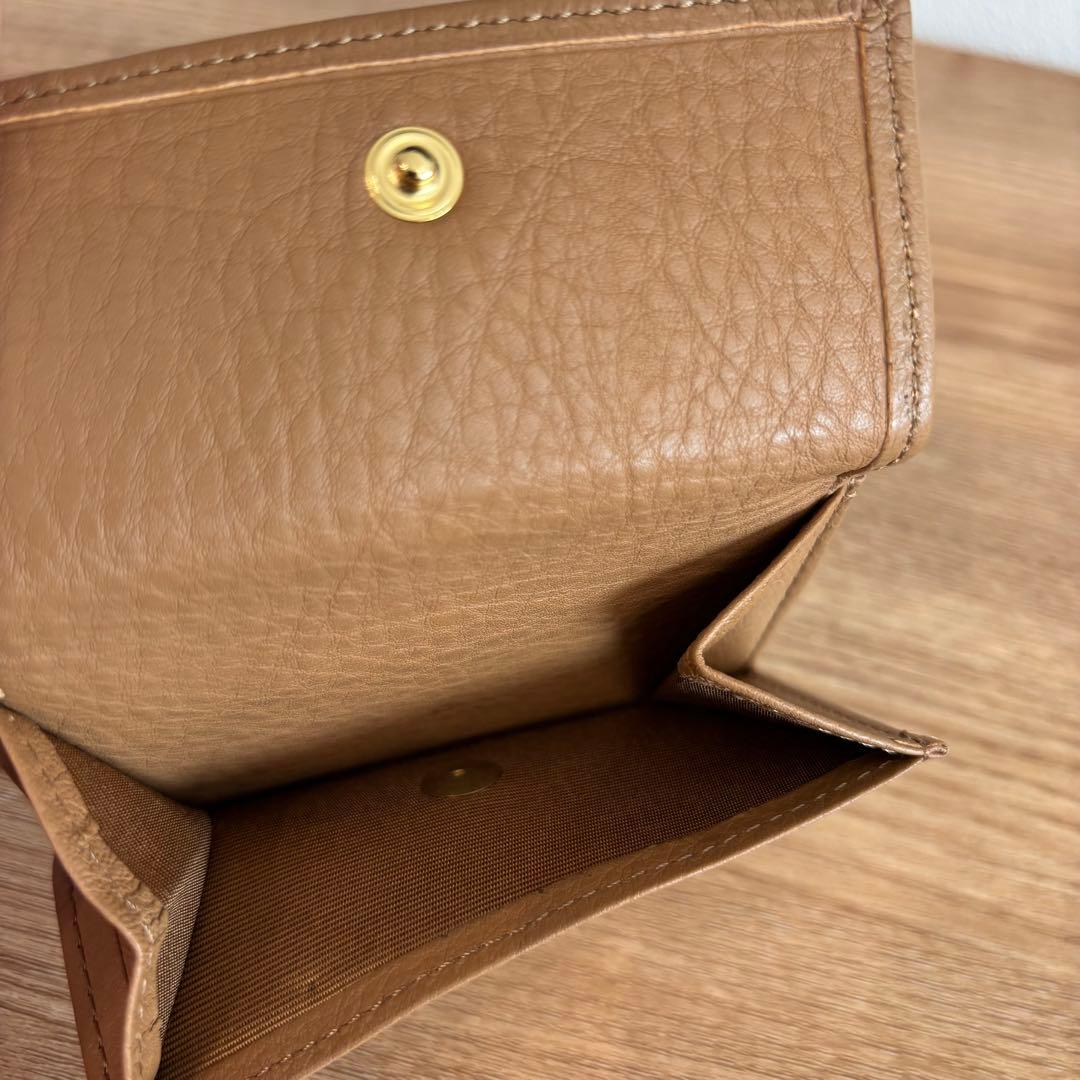 【美品】chiiiibag三つ折り財布　マイクロウォレット　キャメル