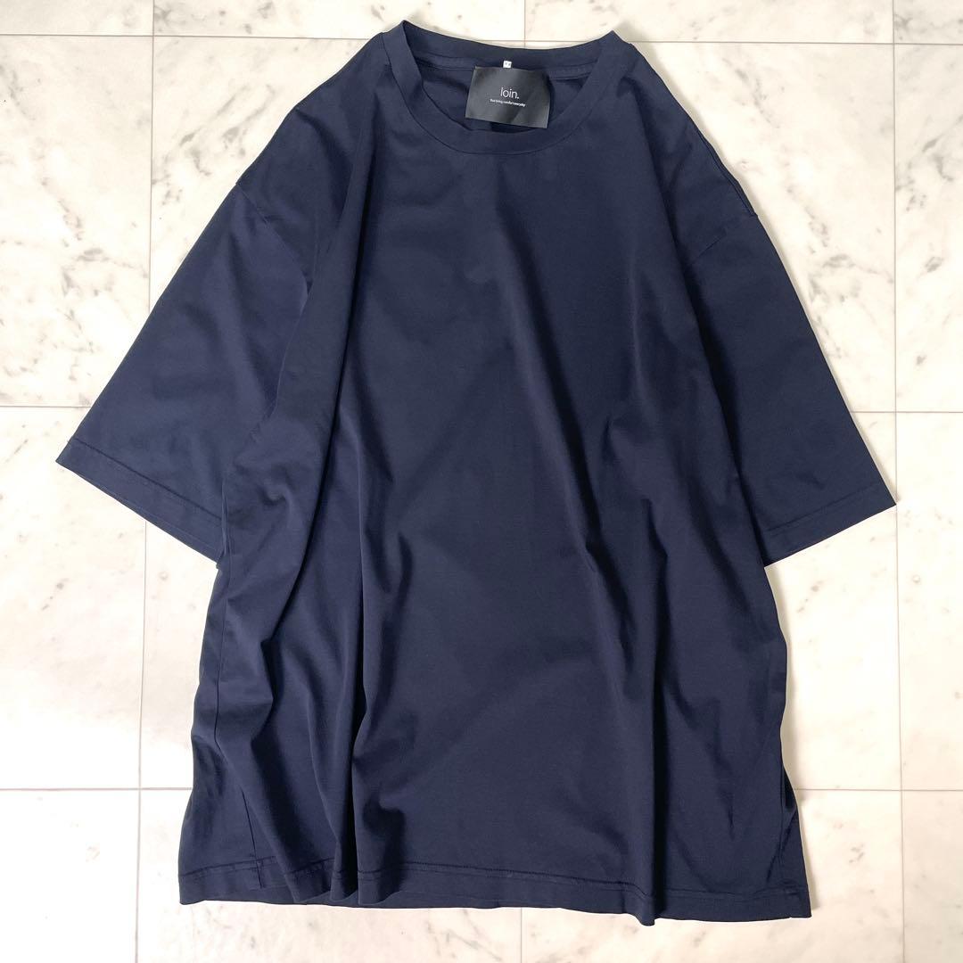 【未使用級】ロワン スタンダードTシャツ 井川遥 日本製 綿 F ネイビー