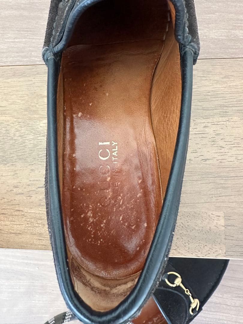 グッチ GUCCI ローファー モカシン ホースビット スウェード 7ハーフ