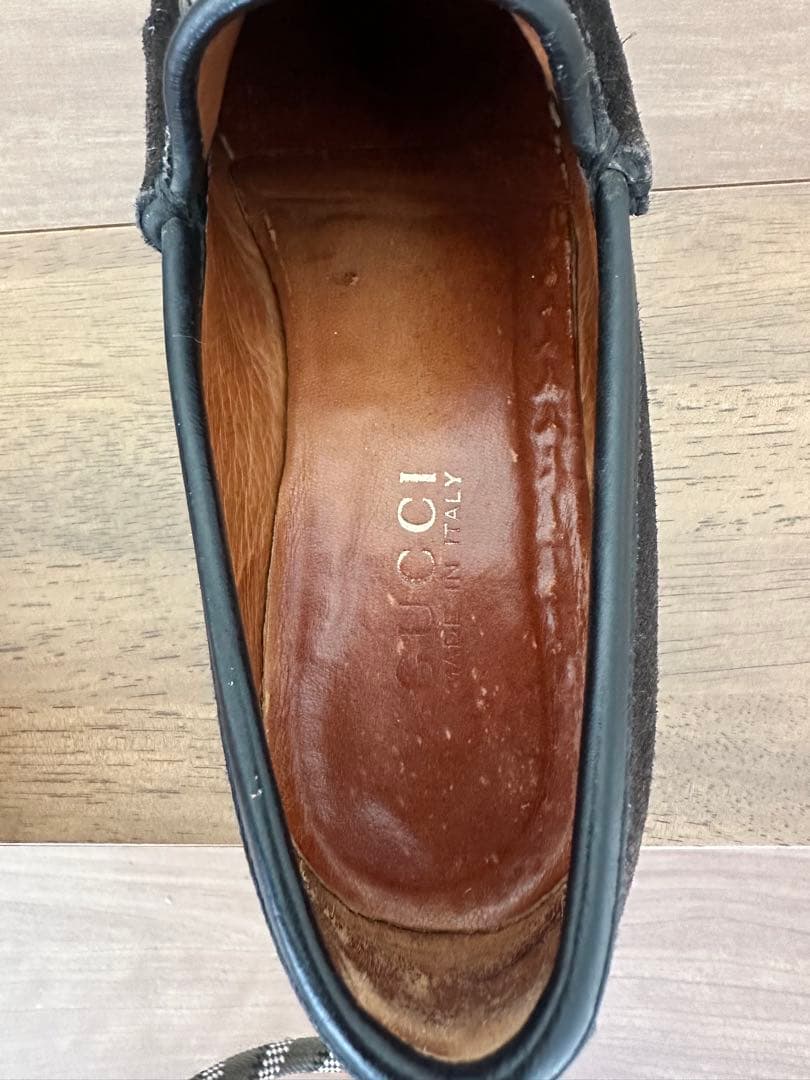 グッチ GUCCI ローファー モカシン ホースビット スウェード 7ハーフ
