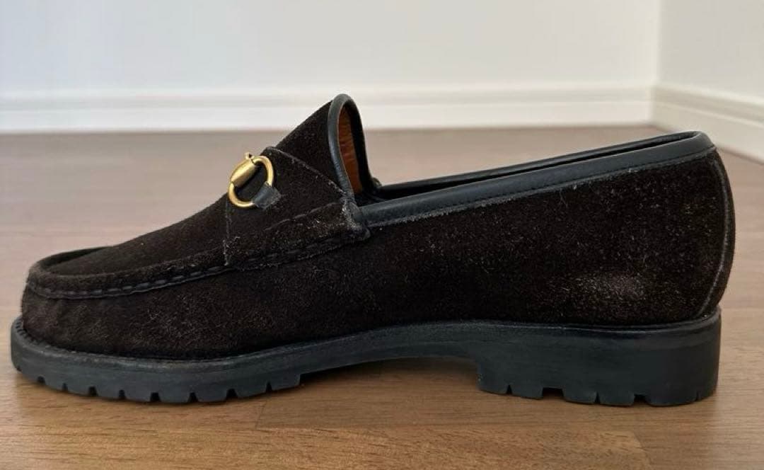 グッチ GUCCI ローファー モカシン ホースビット スウェード 7ハーフ